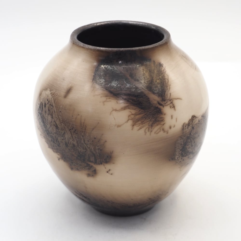 Image of Ghost Feather Raku Pot 011