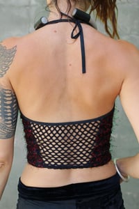 Image 5 of RAVE LOOP CROPTOP - BLACK AND RED LEOPARD VERSION