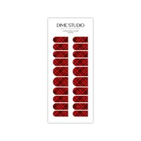 Image 2 of RED CHRISTMAS PLAID  NAIL DECALS 