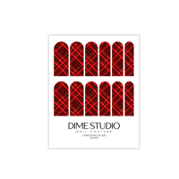 Image 3 of RED CHRISTMAS PLAID  NAIL DECALS 