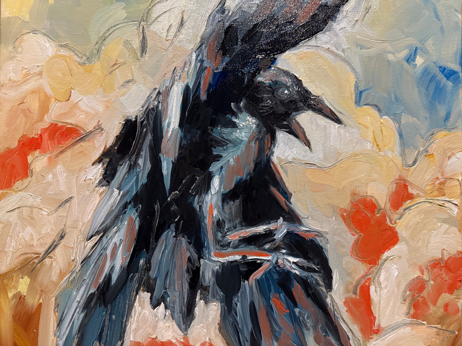 Painting - Crow Calendar - March