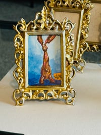 Image 1 of Mr. Rabbit | Small original painting, Gold Frame
