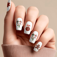 Image 1 of HOLIDAY CHRISTMAS MICKEY & MINNIE NAIL DECALS HL-2000