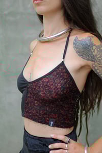 Image 3 of MISS QUINN CROPTOP - BLACK AND RED LEOPARD VERSION