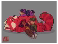 Image 1 of TURNING RED - Hanging Out Postcard Print 