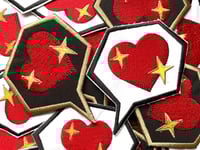 Image 1 of PATCH - Heart Bubble Iron on Fabric Patch