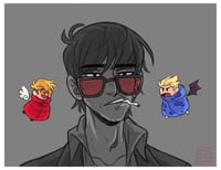 Image 1 of TRIGUN - Wolfwood Angel &amp; Devil Postcard Print 