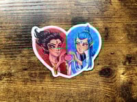 Image 2 of NEZHA - Nezha &amp; Ao Bing Matte Vinyl Heart Sticker