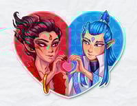 Image 3 of NEZHA - Nezha &amp; Ao Bing Matte Vinyl Heart Sticker