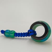 Image 1 of Ring worry stone- blue/green swirls 