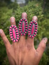Full Opal pink or ruby red cluster rings