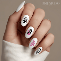 Image 1 of GHOST FACE SCREAM QUEEN HALLOWEEN NAIL DECALS 