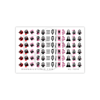 Image 2 of GHOST FACE SCREAM QUEEN HALLOWEEN NAIL DECALS 