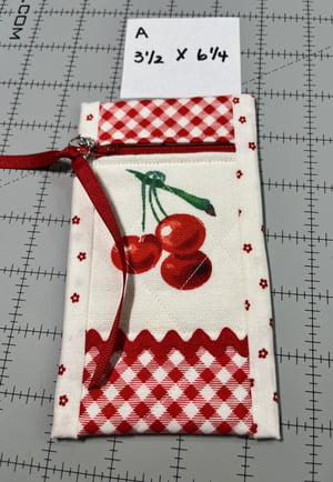 Image of Vintage Cherries Zippered Bag A
