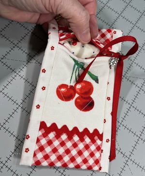 Image of Vintage Cherries Zippered Bag A