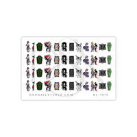 Image 2 of BEETLE JUICE & LYDIA HALLOWEEN NAIL DECALS 