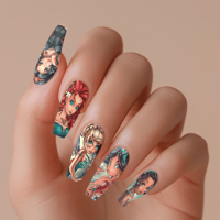 Image 1 of MODERN BADDIE TATTOOED PRINCESS NAIL DECALS