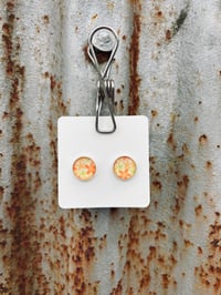 Yellow Floral Glass Studs