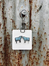 Turquoise Cow Studs