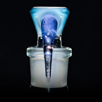 Image 3 of TRANS MARINA > DENSE WHITE SATIN / PURPLE SPARKLE 18MM SLIDE
