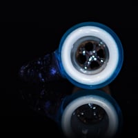 Image 4 of TRANS MARINA > DENSE WHITE SATIN / PURPLE SPARKLE 18MM SLIDE