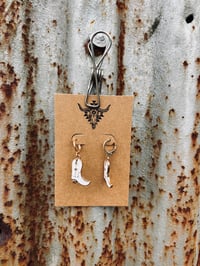 White Cowboy Boot Dangles