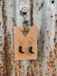 Black Cowboy Boot Dangles