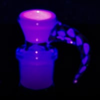 Image 2 of TRANS MARINA > DENSE WHITE SATIN / RAINBOW SPIRAL 18MM SLIDE