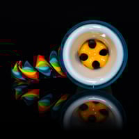 Image 4 of TRANS MARINA > DENSE WHITE SATIN / RAINBOW SPIRAL 18MM SLIDE