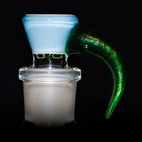 Image 1 of TRANS MARINA > DENSE WHITE SATIN / GREEN STARDUST 18MM SLIDE