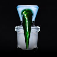 Image 3 of TRANS MARINA > DENSE WHITE SATIN / GREEN STARDUST 18MM SLIDE