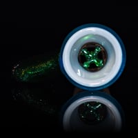 Image 4 of TRANS MARINA > DENSE WHITE SATIN / GREEN STARDUST 18MM SLIDE