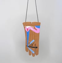 Image 1 of Heron Catches Dragonfly leather glove crossbody bag