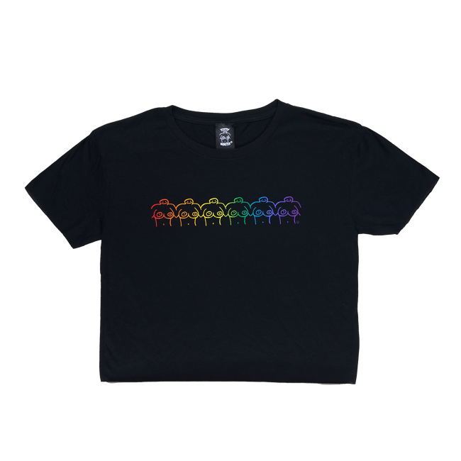 TITTY PRIDE BLACK FLOWY CROP TOP