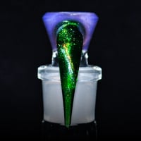 Image 2 of WILDBERRY > ICY WHITE SATIN / GREEN STARDUST 18MM SLIDE