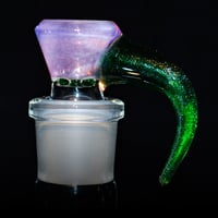 Image 1 of ROSE QUARTZ > ICY WHITE SATIN / GREEN STARDUST 18MM SLIDE