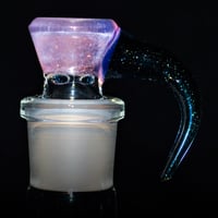 Image 1 of ROSE QUARTZ > ICY WHITE SATIN / BLUE STARDUST 18MM SLIDE