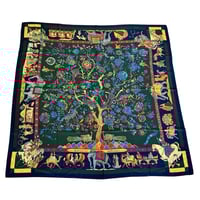 Hermès Cashmere Scarf "Fantaisies Indiennes" by Loic Dubigeon 140cm