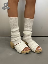 Image 6 of White Textured 3D Print Clogs