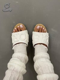 Image 5 of White Textured 3D Print Clogs