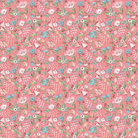 GARDEN PARTY Freshly Picked-Strawberry by Sheri McCulley for Poppie Cotton