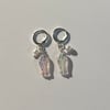 'pearly pink fish' huggie hoop earrings