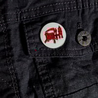 Image 4 of Death Enamel Pin With Original Band Logo