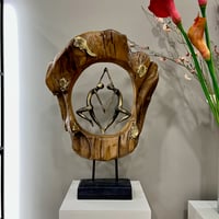 Image 1 of Dancing Couple In Aged Wood 75cm