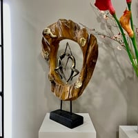 Image 2 of Dancing Couple In Aged Wood 75cm