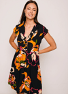 Vestido corto floripondios negro