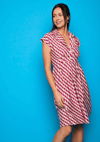 Vestido corto ondas verticales fucsia
