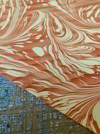 Image 1 of NEW - colourful hand marbled book-cloth No. 2