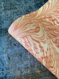 Image 4 of NEW - colourful hand marbled book-cloth No. 2