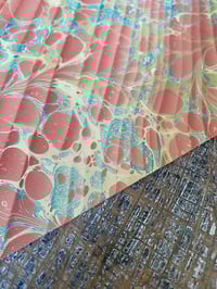 Image 3 of NEW - colourful hand marbled book-cloth No. 3